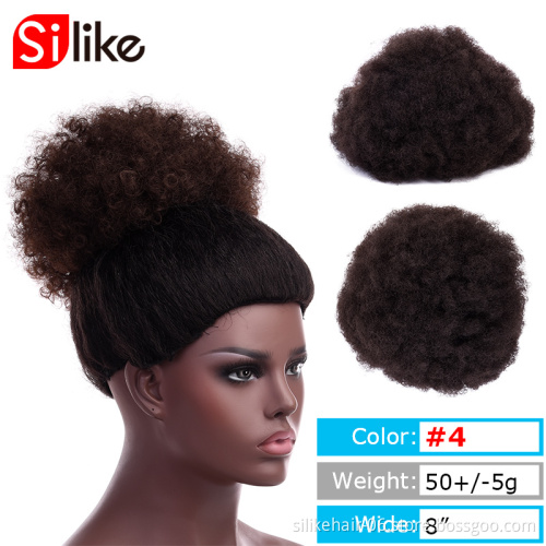Hot style Synthetic Afro Afro puff Short Ponytail Kinky Curly Buns cheap hair Chignon hairpiece clip in Bun hair for black women